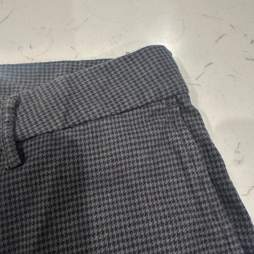 Old Navy Men 36x30 Slim Built-In Flex Houndstooth Pants Charcoal Grey Black